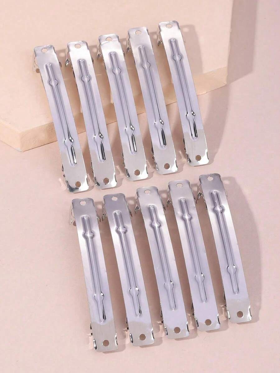 5-50 Pinzas de pelo con resorte simples DIY - Plateado - Ver 1