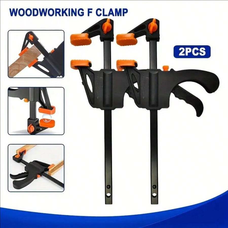2PCS F Clamp Set, 4 Inch Quick-Release Ratchet Bar Clamps, One-Hand Operation Heavy Duty Woodworking Clamps With Non-Slip Pads, Convertible To Spreader, For DIY Projects, Home Repair & Woodworking