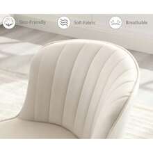 WAHSON OFFICE CHAIRS 4PCS Velvet Kitchen Chair Side Dining Chairs Armless Tub Chair With Metal Legs - Beige, 4 Pieces - View 8