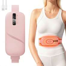 Warm Uterus Waist Belt, USB Rechargeable Heating Pad, Heating Vibration Massage Waist Belt - A - View 1