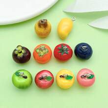 2/10pcs 3D Resin Fruit Charms Simulation Blueberry Apple Pear Mango Tomato Persimmon Pendant For DIY Bracelet Necklace Earring Jewelry Making Findings - Multicolor - View 3