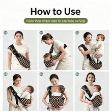 Adjustable Baby Carrier With Buckle, Upgraded Toddler Carrier, Ergonomic Design, Comfortable Baby Wrap, Easy To Carry For Travel, Suitable For 10-45 Lbs, Leopard Print - Multicolor - View 6