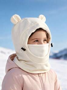 Children's Pullover Hat, Outdoor Skiing Hat, With Ear And Neck Protection, Cute Ear One-Piece Hat, Unisex, Autumn/Winter Style - Multicolor - View 6