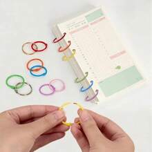50/20/5-Piece Set Of Metal Calendar Rings, Random Color, Adjustable O-Ring Buckle, Multifunctional Hanging Clip, DIY Scrapbook, Photo Album Binding Ring, Handmade Key Buckle Ring, Creative Office Desk Storage Accessories - Round - View 6