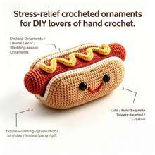1 قطعة مجموعة كروشيه طعام لطيفة/برجر ممتع (المواد فقط، يتطلب كروشيه يدوي بسيط) مجموعة DIY للمبتدئين، تتضمن دليل خطوة بخطوة وتعليمات باللغة الإنجليزية، تصميم أنيق، مناسبة لديكور المنزل وهدايا إبداعية لأعياد الميلاد والعطلات - مجموعة كروشيه يدوية - مشاهدة 9