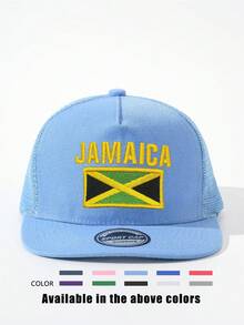 1件 Y2K 滑雪帽 男女通用 刺繡 JAMAICA 人造毛 5片式平帽簷網格帽 適合日常戶外旅行防曬穿戴 - 棒球帽 - 查看 23