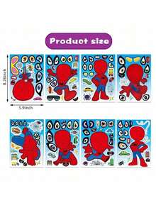8pcs DIY Face Changing Sticker Party Handmade Gift, As A Birthday Gift, Easter, Halloween, Christmas Holiday Party Gift. - Multicolor - View 2