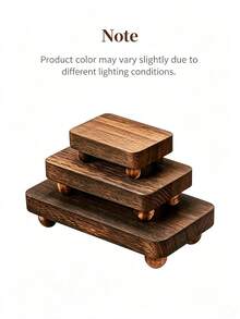 Wooden Vertical Display Stand With Wooden Base, Rustic Farmhouse Vintage Style, Stackable Kitchen Wooden Tray, Aromatherapy Candle Display With Legs, Decorative Makeup Storage Tray, 3 Sizes - Multicolor - View 4