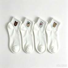 6-Pair Low-Cut Summer Socks 35-40 - 黑與白 - 查看 2