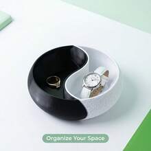 Yin Yang Shaped Detachable Storage Bowl, Ring Earring Watch Key Jewelry Small Item Organizer, Minimalist Desktop Home Decor Ornament, Beautiful And Convenient - Multicolor - View 7