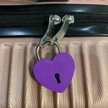 1Pc/2/3/4Pcs Mini Heart-Shaped Lock With Key, Diary Lock, Jewelry Box Lock, Privacy Lock, Suitable For Luggage, Keepsake Box, Random Color - Multicolor - View 5