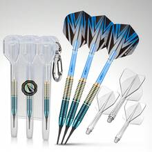 HUANUQ 20g Brass Soft Tip Dart Set, 2 Colors Available, 3-Piece Integrated Dart Set, Threaded Non-Slip Dart Barrel, Equipped With Extra Replacement Dart Shafts And Flights, Portable Storage Box (Includes Carabiner, Can Be Carried Around), Professional Indoor Dart Throwing For Beginners And Advanced Players, Professional Darts For Dart Enthusiasts - Multicolor - View 5