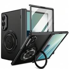 VIETAO Casing Ponsel dengan Ring Holder Magnetik yang Dapat Berputar 360°, Kompatibel dengan Galaxy Z Fold 7 6 5 4, Dilengkapi Pelindung Layar dan Penutup Pelindung Engsel - Hitam - View 9