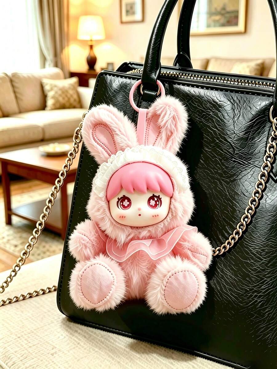 Cute Small Plush Rabbit Doll, Mini Plush Rabbit Doll Pendant, Birthday Gift Christmas Decoration Halloween (Internal Material Is Hard Non-Plush Filling) - Multicolor - View 1