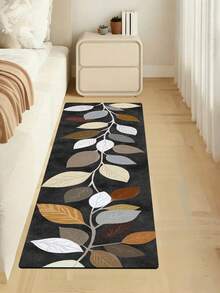 1pc American Vintage Black Background Autumn Leaf Diatom Mud Kitchen Mat, Sponge Cushioning Pressure Relief, Rubber Bottom Dirt-Resistant Easy To Clean, Kitchen Bathroom Entryway Laundry Room Decorative Floor Mat - View 8