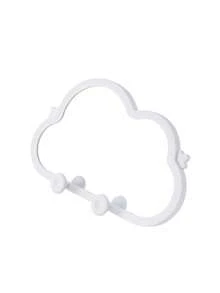 Cute Cloud Design Multifunctional Makeup Mirror, Built-In Phone Holder, Supports Smartphones And Small Tablets. Foldable Stand Suitable For Desktop Use, Back Hanging Hole For Wall Mounting. Equipped With Storage Hooks To Hold Hair Ties And Hair Clips. Ideal Vanity Decoration, Perfect For Makeup And Hands-Free Video Viewing. - Multicolor - View 8