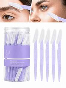 24PCS/12pcs/6pcs/3pcs/1pc Eyebrow Shaving Set Designed For Women And Men, Includes Storage Box With Safety Cap, Eyebrow Trimmer For Trimming And Shaping Beautiful Eyebrows, Facial Hair Removal Razor, Washable And Reusable, Suitable For Facial And Body Hair Removal, Essential Tool For Hair Salon, Makeup And Beauty Industry And Daily Use, Beauty And Travel Accessory - Multicolor - View 1