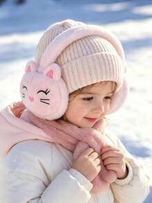 Soft Plush Earphone Cover, Cute Cartoon Cat Ear Design, Suitable For Headphones, Ear Protection - Multicolor - View 4