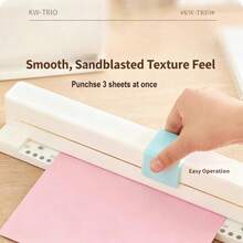 30-Hole Manual Punch - Adjustable Hole Spacing, Suitable For Loose-Leaf Notebooks, Planners, Punching A4/B5/A5/B6/A6/B7/A7 Sizes, Multi-Size Office Paper Punch, ABS + Metal Material, Durable - White - View 4