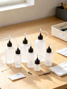 1/3pcs 30ml Empty Glue Bottles With Precision Needle Tip Applicator, Refillable Liquid Dispensing Dropper Bottles, Easy Squeeze, Suitable For Paper Roll Crafts DIY Handmade School - Multicolor - View 5