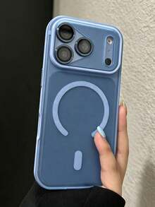 1pc Matte Magnetic Non-Slip 3D Dot Matrix Semi-Transparent Phone Case, Compatible With IPhone 18 17 Pro Max 16 15 14 13 12 11 Pro Max, Full Coverage Buttons Transparent Color Wireless Charging Phone Case - Sky Blue - View 1