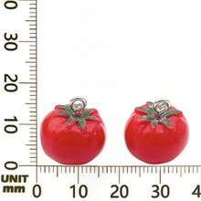2/10pcs 3D Resin Fruit Charms Simulation Blueberry Apple Pear Mango Tomato Persimmon Pendant For DIY Bracelet Necklace Earring Jewelry Making Findings - Multicolor - View 15
