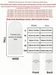Customized Wedding Arch Fabric Decor Cover, Personalized Photo/Name/Date/Text, Polyester Double-Sided Elastic Backdrop, Party Decoration, Wedding Welcome Sign, Bridal Gift, No Power Required, Suitable For Wedding, Birthday, Party - Multicolor - View 3