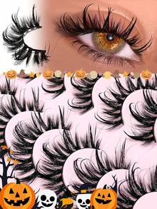 Asiteo Hot 7 Pairs Manga Style Glossy False Eyelashes 19mm Exaggerated Long Messy Faux Mink 3D Fluffy Natural Yet Voluminous Y2K Style Eyelash Extensions Makeup Tool,Halloween - Spiky Manga Lashes - View 2