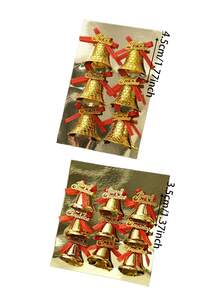 1 Set Gold Christmas Bell Decorations, Suitable For Hanging On Christmas Tree And Yard Gift Boxes; Bell Pendant, Holiday Home And Outdoor Decor, Winter Party Decoration - A - View 3