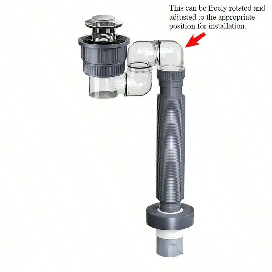 New Anti-Odor Easy Installation Drain Pipe For Home, Rotating Under-Sink Basin Modern Minimalist Odor-Prevention Device, Universal Rotating Drain Pipe