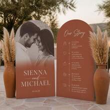 Customizable Wedding Arch Fabric Decor Cover, Personalized Photo/Name/Date/Text, Double-Sided Polyester Stretch Backdrop, Party Decoration, Wedding Welcome Sign, Bridal Gift, No Power Required, Suitable For Wedding, Birthday, Party - Multicolor - View 6