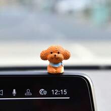 8/2PCS Figur Anak Anjing Lucu Hiasan Dekorasi Dashboard Mobil untuk Layar Konsol Tengah Kendaraan Listrik - A - View 5