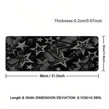 1pc INS Style Black And Gray Stars Art Mouse Pad, Cool Desktop Decor Mat, Thick Non-Slip Office & Gaming Keyboard Pad - View 17