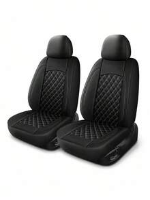 Fundas universales para asientos de coche de PU, acolchadas con diamantes antideslizantes, juego de 5 asientos o delantero, accesorios de protección interior de fácil instalación para sedanes, SUVs y camiones - A - Ver 11