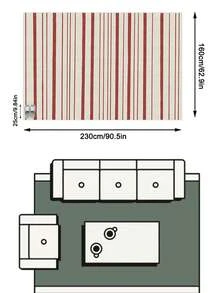 1件裝北歐現代奢華極簡幾何抽象條紋地毯，適用於浴室、廚房、玄關、走廊、床邊、客廳、臥室，四季通用機洗柔軟仿羊絨墊，居家裝飾 - 彩色 - 查看 16
