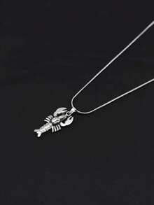 1pc Stainless Steel Ocean Beach Series Turtle, Starfish, Lobster Shaped Pendant Necklace - Silver - View 5