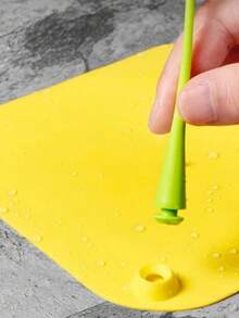 Cute Sprout Shaped Silicone Drain Stopper, Odor-Proof Drain Cover, Anti-Clogging Anti-Insect Drain Filter Pad, Suitable For Bathroom Sink, 1/5/10pcs (Yellow & White) - Multicolor - View 11