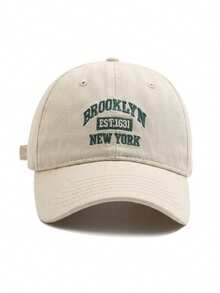 BONNY BOOM 2件裝 CALIFORNTA + BROOKLYN 刺繡棒球帽/卡車帽，中性復古水洗，Y2K 戶外防曬可調節旅行度假禮物，適合朋友、家人、萬聖節、聖誕節、母親節、父親節、新年、婚禮、感恩節、單身派對、開學季、學生校園季、教師節、嘉年華 - 米色+水洗黑 - 查看 3