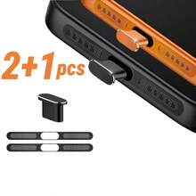 USB‑C Dust Plug Port Cover Set With Anti‑Dust Mesh Stickers & Cleaning Brush, Phone Charging Port & Earpiece Speaker Protector Accessories For Type‑C Smartphones - Multicolor - View 19