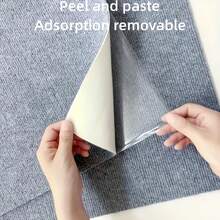 12pcs 30x30cm Self-Adhesive Anti Slip Splicing Block Floor Mute Rug Bedroom Mat Carpet Water Absorption And Anti Slip Living Room Home - C - View 4