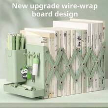 Expandable Foldable Desktop Bookshelf Organizer With Pen Holder, Student Classroom Book Storage Rack, Back To School Office Supplies, Office Accessories, School Supplies - One Size - View 1