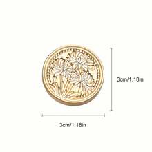 1 con dấu sáp Vintage Floral Window Series, tròn 3cm, chất liệu đồng thau, nhiều mẫu hoa văn, phù hợp cho thiệp mời đám cưới/đồ handmade DIY/dán phong bì/trang trí thiệp lễ hội/sưu tầm (không bao gồm cán cầm/sáp/mực) - Dòng cửa sổ hoa mới - Xem 3