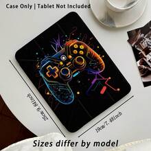遊戲控制器圖案彩繪效果平板保護殼附支架，相容 Honor 8/9/10/X8/X8A/X9/X8Pro/X9Pro、MatePad SE 11"/MatePad 11"/11.5"/MatePad Pro、Apple 10th/11th Gen 2025 (A16)、Galaxy Tab A7/A9 及其他熱門機型 - 款式19 - 查看 3