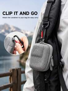 Mini Hard Shell Carrying Case Compatible With DJI Osmo Action 6, Compact Camera Storage Case With Soft Plush Lining, Raised Lens Space, Dual Zipper And Carabiner For Travel And Everyday Carry - View 8