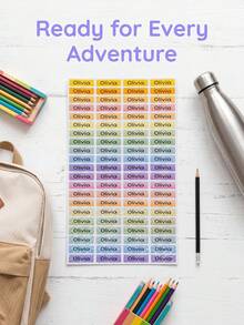 60pcs Customized Name Stickers, Personalized Labels For School Supplies, Lunch Boxes, Books, Pencils, Water Bottles, Toothbrushes, Waterproof And Durable - Multicolor - View 11