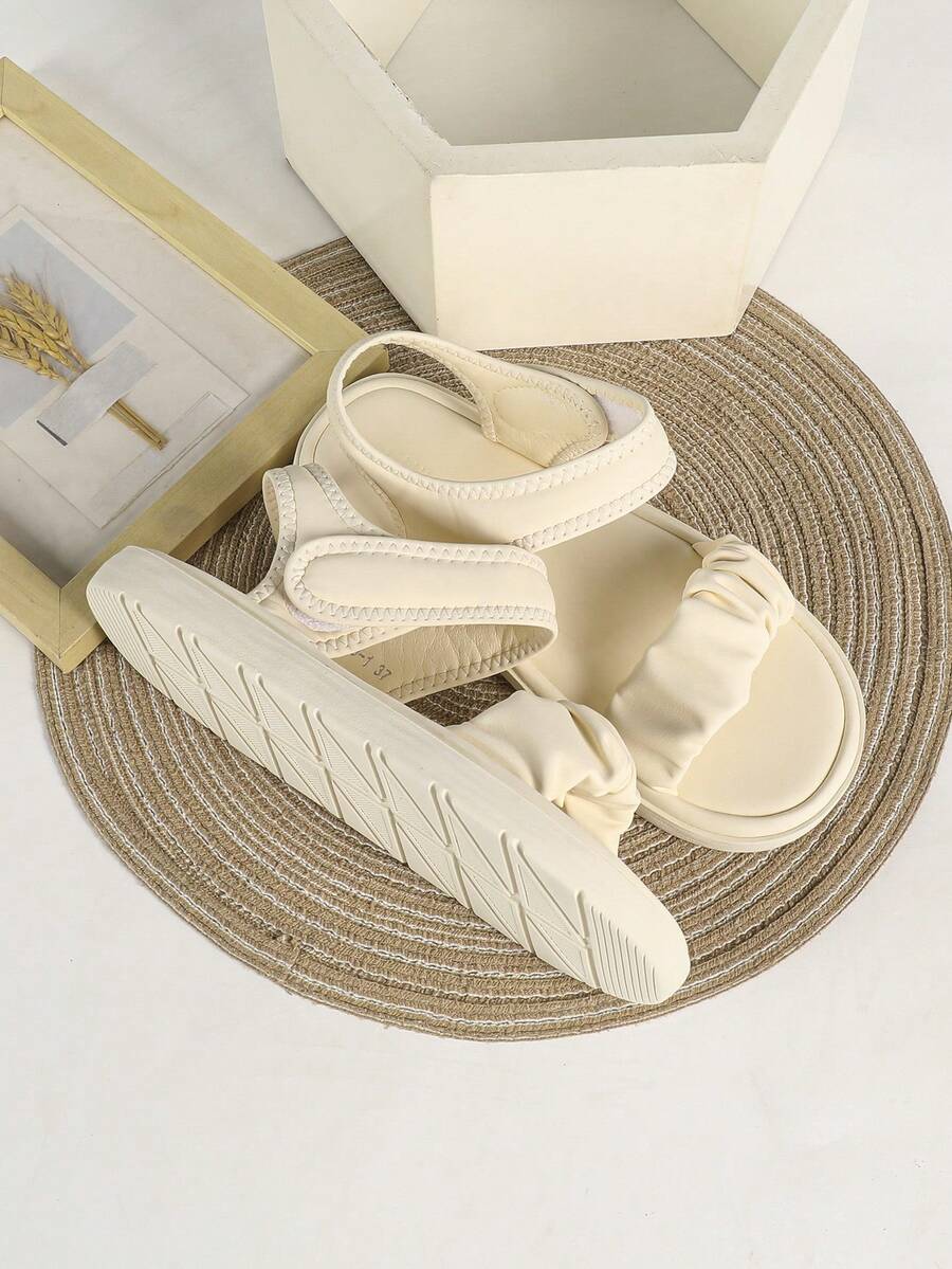 Fashionable Thick Sole Wedge Sandals For Women, Thick Sole High Heel Slippers, Beach Shoes, Double Layer Thick Sole Shoes, Fashionable Outdoor Wear, Bowknot Thin Strap Black