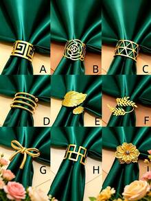 1pc/6pcs/12pcs Creative Napkin Rings, Decorative Napkin Holders For Birthday, Farmhouse, Wedding, Restaurant, Hotel, Valentine's Day, Banquet, Buffet Table Decor, Party Supplies, Home Kitchen Table Decoration - Multicolor - View 2