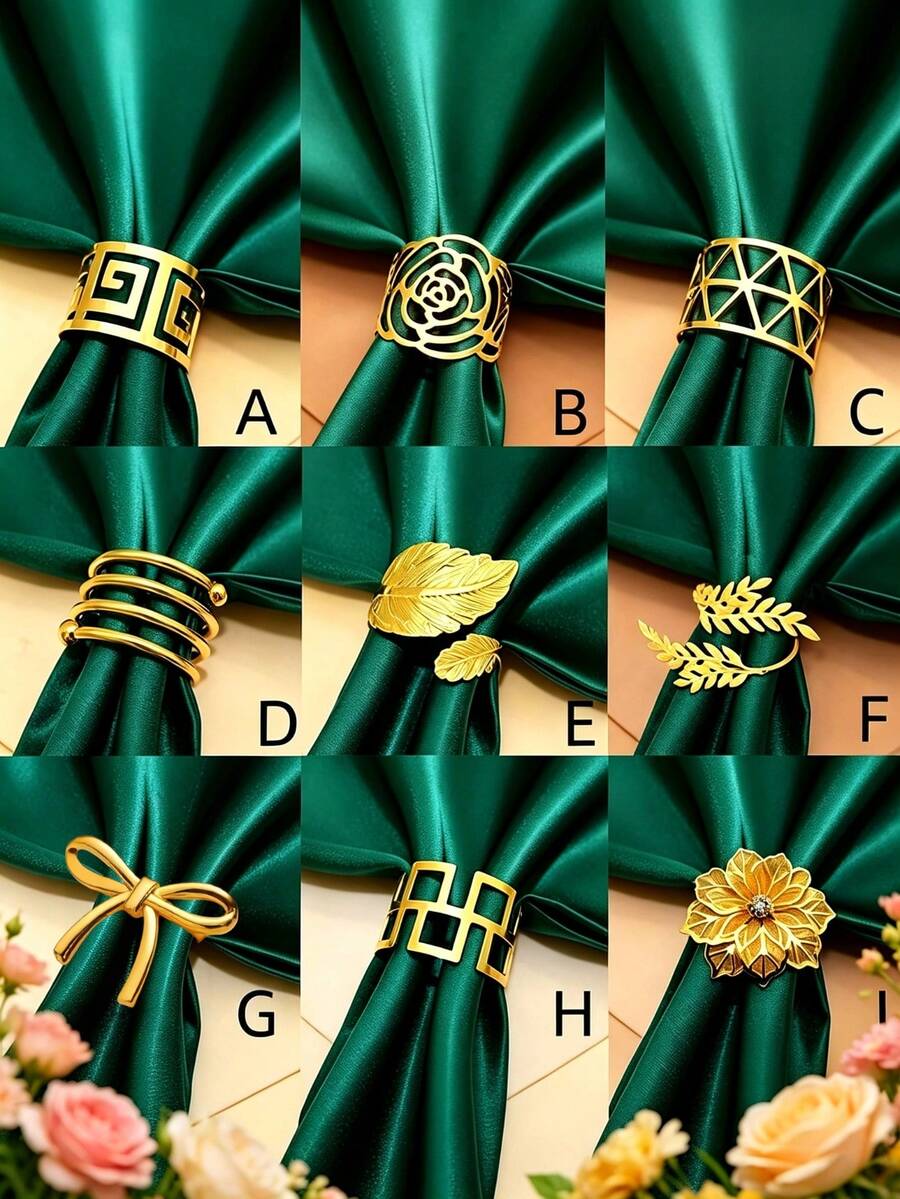 1pc/6pcs/12pcs Creative Napkin Rings, Decorative Napkin Holders For Birthday, Farmhouse, Wedding, Restaurant, Hotel, Valentine's Day, Banquet, Buffet Table Decor, Party Supplies, Home Kitchen Table Decoration