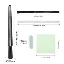 11pcs Ring Size Measurement Set, Plastic Ring Mandrel, Wrapping Wire, Ring Sizer, Cleaning Stick, Polishing Cloth, Suitable For Jewelers, Designers, Wedding Ring Customization - A - View 2