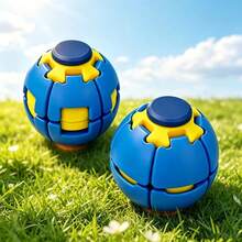 1pc/2pcs/5pcs Random Color Splicing Rotating Fidget Ball, ABS Press Rotating Interlocking Ball, Fun Stress Relief Handheld Toy, Portable Desktop Gadget, Suitable For Adults And Teens 14+, Office, Home And Travel Use - Multicolor - View 6